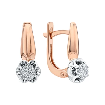 

Gold earrings with diamonds sunlight sample 585