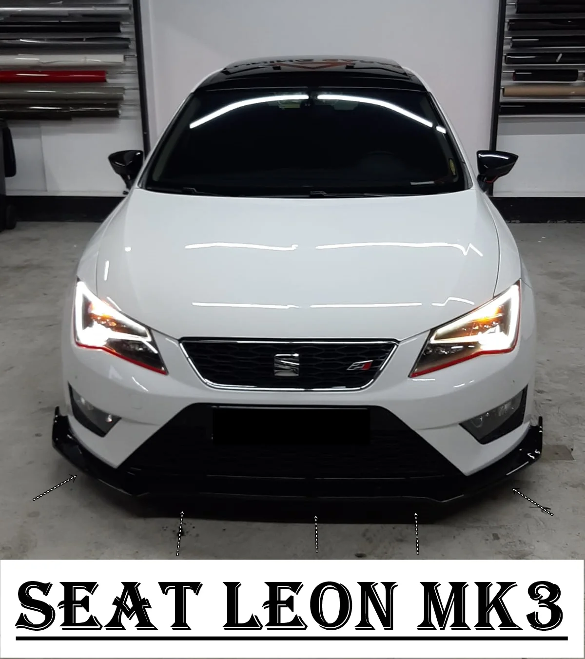 For Seat Leon MK3 Front Bumper Attachment Lip 2012 2020 Piano Glossy