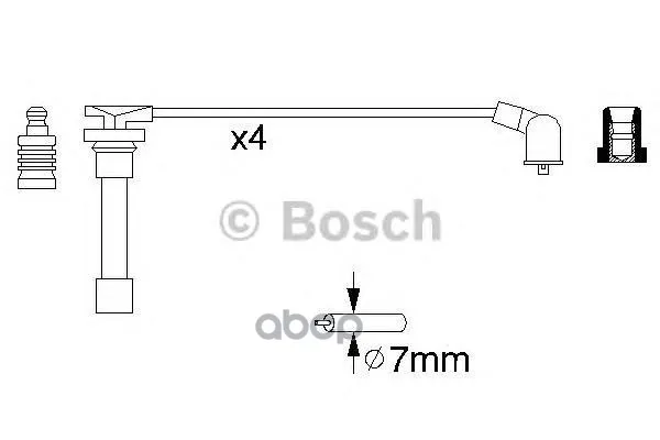 Комплект Проводов Зажигания Honda: Accord 1.8-2.3 93-03, Shuttle 94-04 Bosch арт. 0986356793