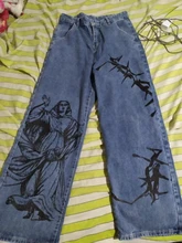 SHENGPALAE-pantalones vaqueros de pierna ancha para mujer, Jeans holgados informales con estampado de Hip-hop para verano, 2021