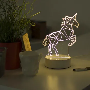 

3D LED decorative lamp night light table lamp mini with many colors hammer unicorn Unicorn