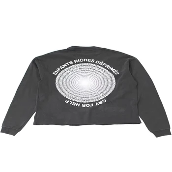 

Oversize ERD T Shirt man women disc full printed LOGO Streetwear retro stacked wear loose long sleeve E.R.D T-shirt tees