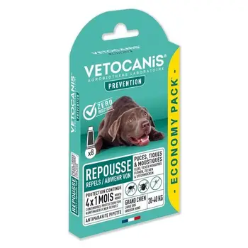 

VETOCANIS 8 flea Pipettes and anti-garrapatas-For large dogs 20-40 kg-4x1 month protection