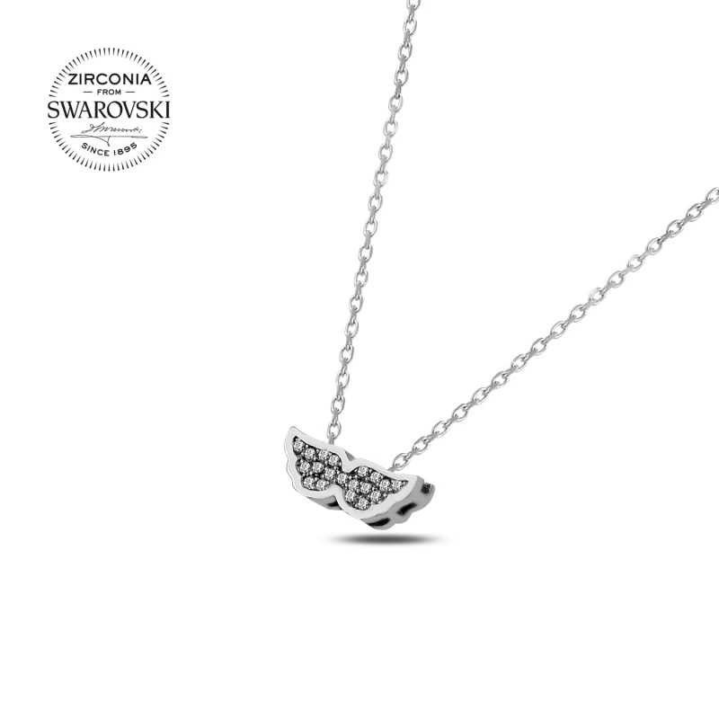 

Silver 925 Sterling Swarovski Zirconia Cubic Zirconia Wing Necklace