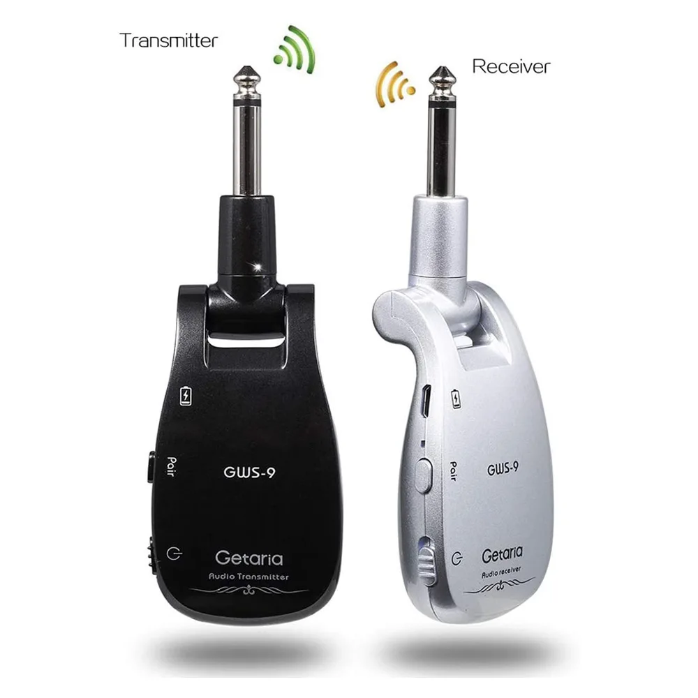 

Getaria 2.4Ghz Wireless Guitar System Electric Guitar Transmitter Receiver Set Rechargeable Lithium Battery for Electric Guitar