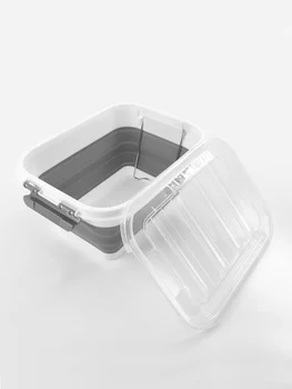

Estares/Pelvis container with lid silicone foldable es-FL-portable 10 L, 390 x280х190/70mm