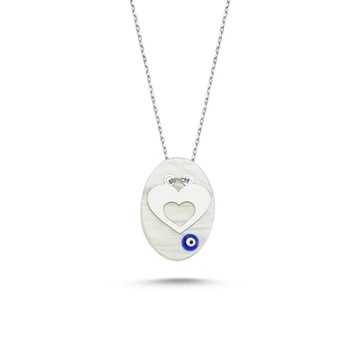 

KUTAYDAN Heart & Eyes Necklace 925 Sterling Silver