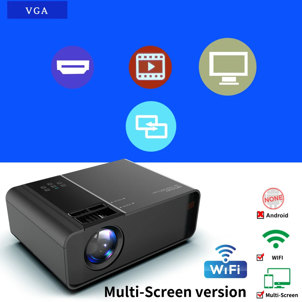 UNIC G86 светодиодный 6000 люмен проектор 1080P Full HD HDMI WI-FI фильм игры синхронизации Экран Bluetooth ЖК-дисплей объектив Android Proyector - Цвет: WIFI black