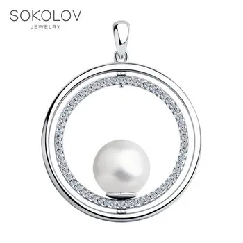 

Sokolov pendant in silver with pearls and cubic zirconia fashion jewelry 925 women's/men's, male/female, women's male, pendants for neck women