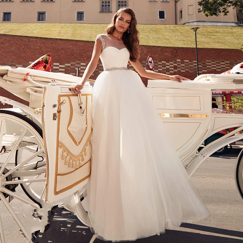 

Verngo Ball Gown Wedding Dress Princess Wedding Gowns Lace-up Back Elegant Bride Dress Boho Robe De Mariee Vestido De Boiva 2019