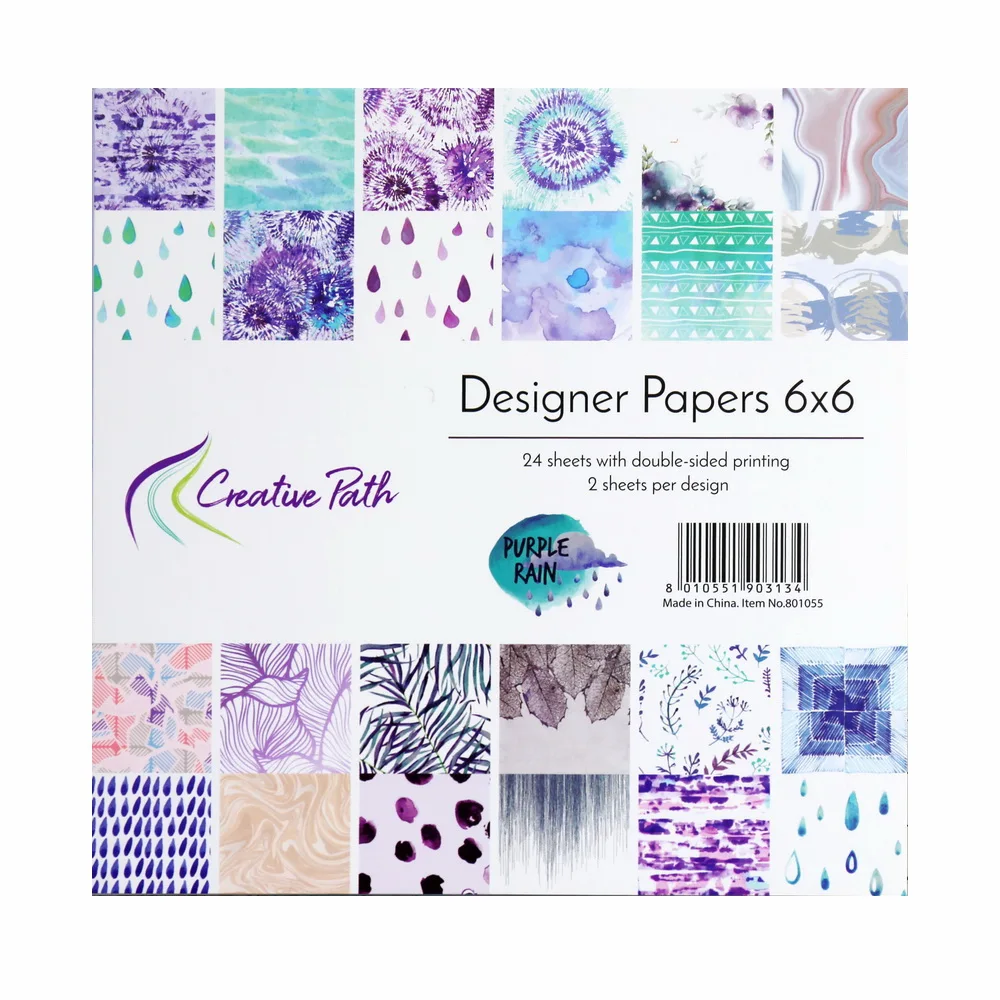 Creative Path Purple Rain 6 Zoll Scrapbooking-Papier mit Muster, dekoratives Journaling-Scrapbook-Hintergrundpapier für DIY-Kartenherstellung – Detail 1