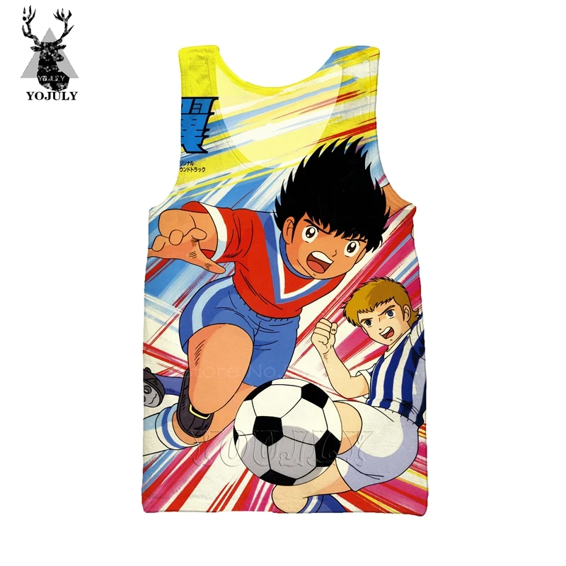 

Captain Tsubasa Vest fashion new funny men's 3D print animal deer tank top men hip hop streetwear musculation gym clothing V12