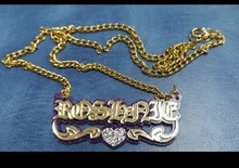 Collares personalizados con Nombre del bebé para niños y mujeres, placas con nombre personalizadas, acrílico, corte láser, joyería