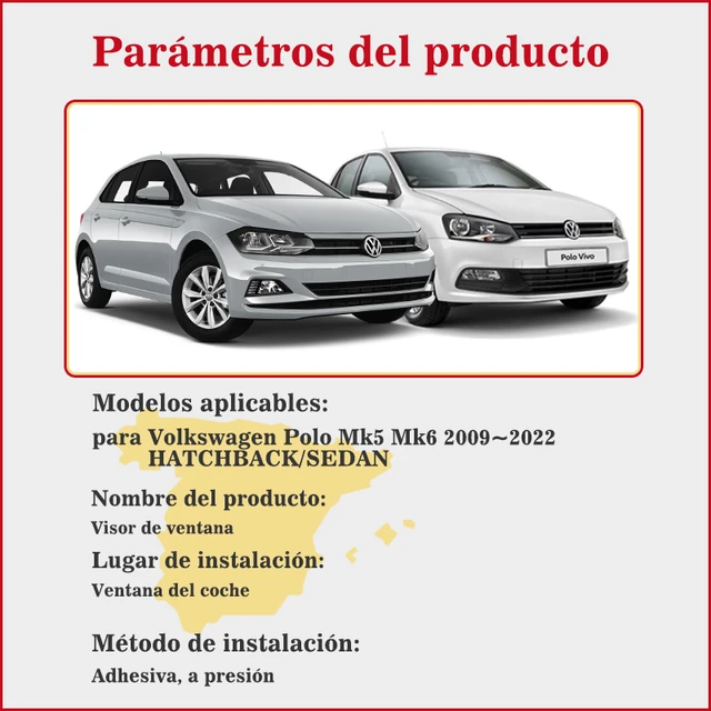 Deflector de lluvia ventana de coche, protector antilluvia, Chuvento, cortavientos, para Volkswagen Polo Mk5 Mk6 6R 6C 61 AW BZ 2009 ~ 2022 _ - Mobile