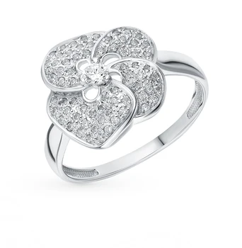 

Silver ring with cubic zirconia sunlight sample 925