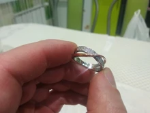 Huitan-anillo cruzado en forma de X de dos tonos para mujer, joyería de moda de boda, sortijas grandes y modernas de piedra CZ deslumbrantes