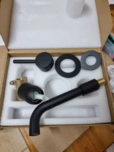 Sink Basin Tap Faucet Bath-Mixer Wall-Mount Rose-Gold-Set Brass Single-Handle Matt Black