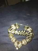 Pendientes de bambú personalizables con nombre, pendientes de aro personalizados con palabras, llamativos, C3
