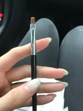 Cepillo de limpieza de polvo para uñas, mango de madera para cutículas planas, brillantes, para manicura artística, 1 unidad