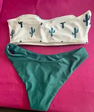 Swimsuit Micro Bikini Push-Up HOHL Beach-Bathers Women Biquini Cactus-Print Sexy