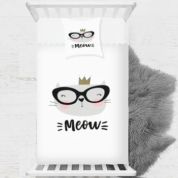 

Gray White Cat Squarehead Child Baby Bed Cover 2020 2021