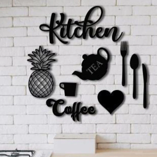 9 Darab Konyha Lézerrel Vágott Fa Dekoráció Termék Fali Dekorációs Keret Nappali Otthonához