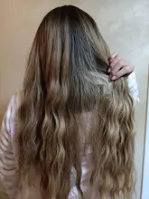 OneNonly-Peluca de cabello sintético largo degradado para mujer, pelo Natural resistente al calor, ondulado y suelto con flequillo, color marrón y Rubio, para Cosplay