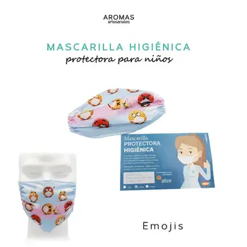 

Mascara textil para niños reutilizable. Varios colores