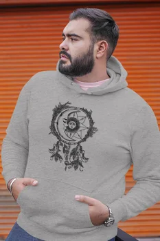 

Angemiel Wear Indian Style Moon Gray Men 'S Hooded Sweatshirt