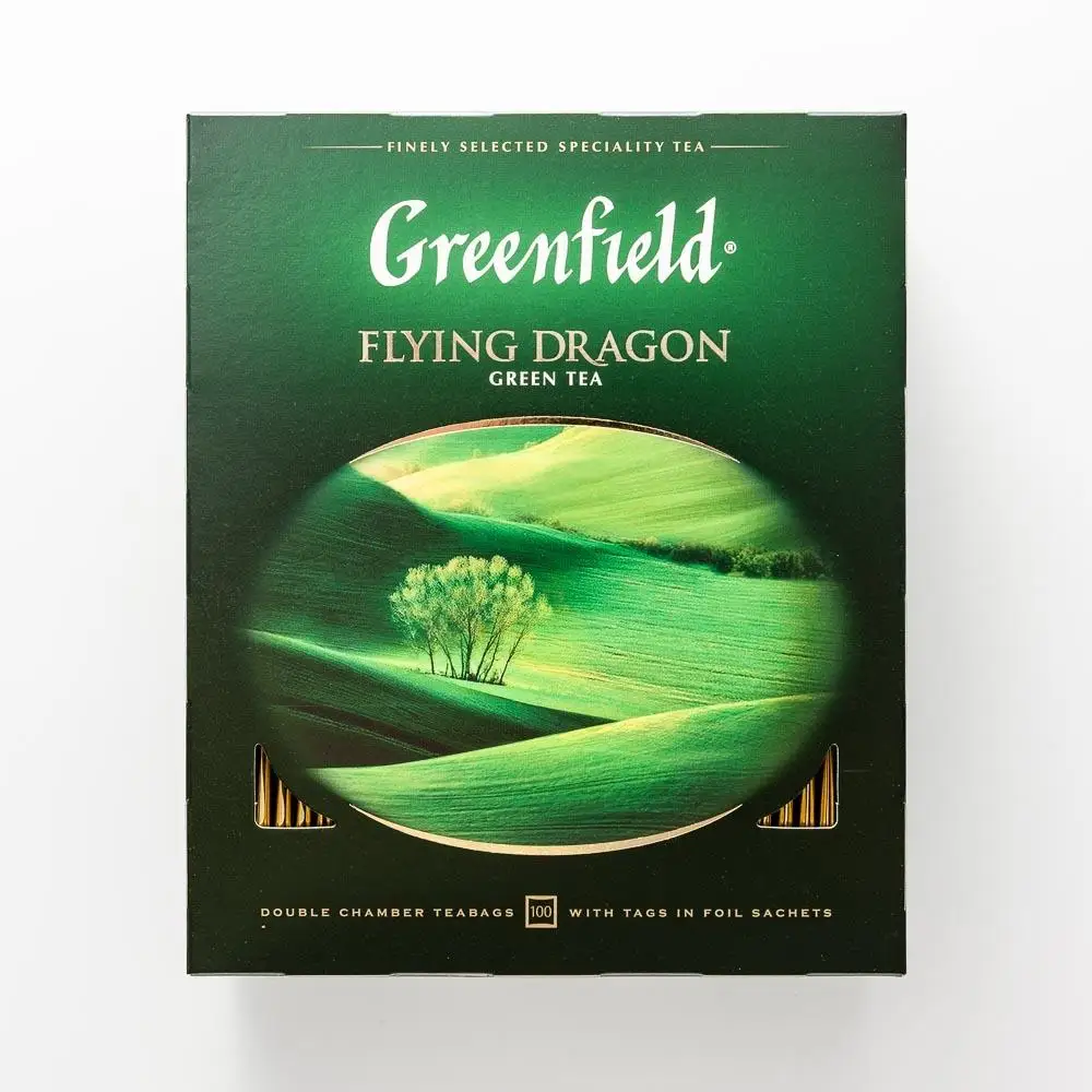 Чай Greenfield Flying Dragon зеленый 100 пакетиков 200 г | Продукты