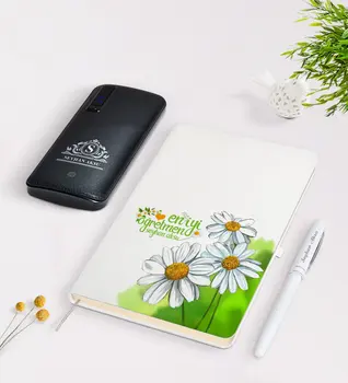 

Personalized Daisy Themed Best Teacher White Notebook Pen 12.000 Mah Powerbank Gift Seti-7