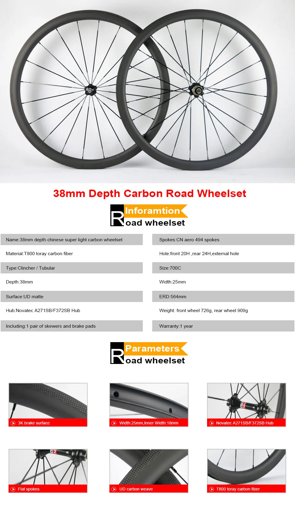 Best 700C carbon road wheels clincher Toray full carbon wheels with 38mm height carbon bicycle wheel 1 Best 700C carbon road wheels clincher Toray full carbon wheels with 38mm height carbon bicycle wheel 1