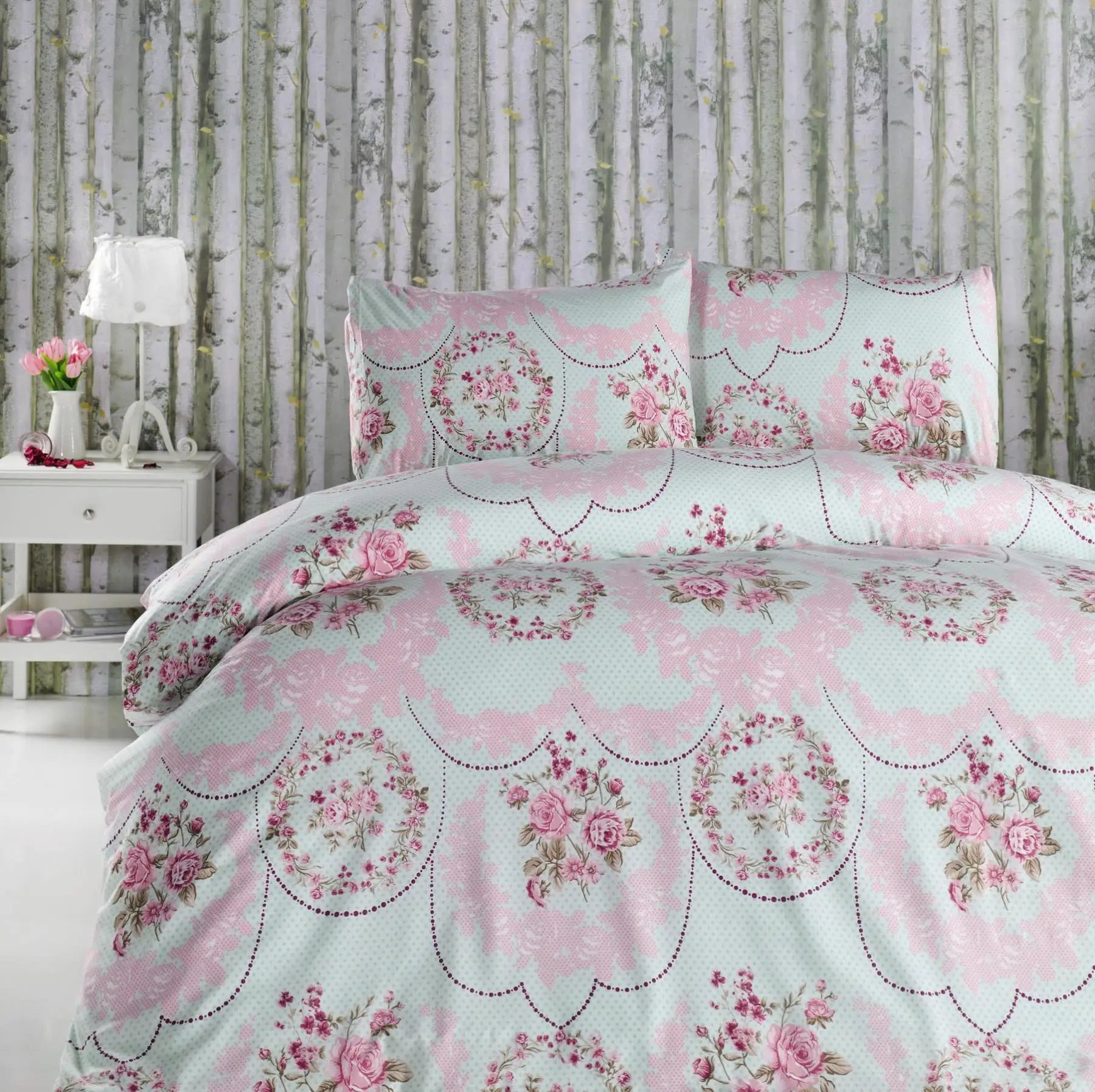 

Lady Fashion Ajda Mint Double Personality Terry Cotton Duvet cover set