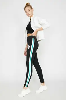 

Cotton Women 'S Black Striped Leggings 0KAK42364NK