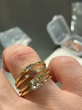 IPARAM-Conjunto de 4 anillos de circonita de cristal para mujer, juego de anillos de oro 2020, set de anillos de compromiso bohemios vintage para mujer, joyería para fiesta