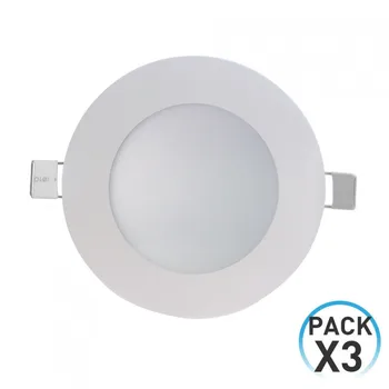 

Pack 3 LED Downlight ultralim recessed round 8W 600lm Ø 10,5cm 4000K White 7hSevenOn