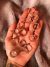 Conjunto de Anillos de nudillo de cristal Vintage para mujer, colgante de luna de loto, anillo bohemio, regalo de joyería