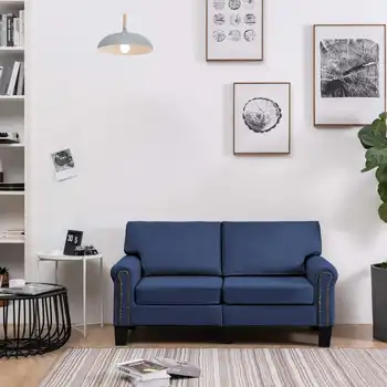 

2 seater sofa blue fabric sofas
