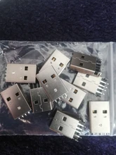 10 unids/lote USB 2,0 4Pin un tipo macho conector SMT negro G49 para cargador de transmisión de datos