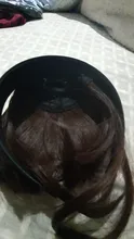 Flequillo con flequillo de fibra de alta temperatura para niña, extensiones de cabello sintético liso con Clip en flecos