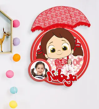 

Personalized Niloya Kids Room Wooden Wall Clock (Red)