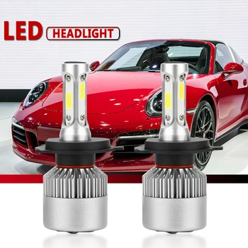 

S2 Car Headlight Bulbs LED H1 H3 H7 H4 H13 H11 9004 880 9007 Auto72W 8000LM 6500K for 9V to 36V 200M lighting range
