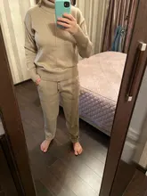 Suit Pant Knitted MVGIRLRU Sweater Winter Womens Warm Wool Soft Pullover