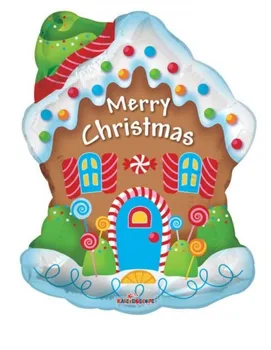 

Balloon Gingerbread House-Shape 90cm Foil Polyamide-K8906136