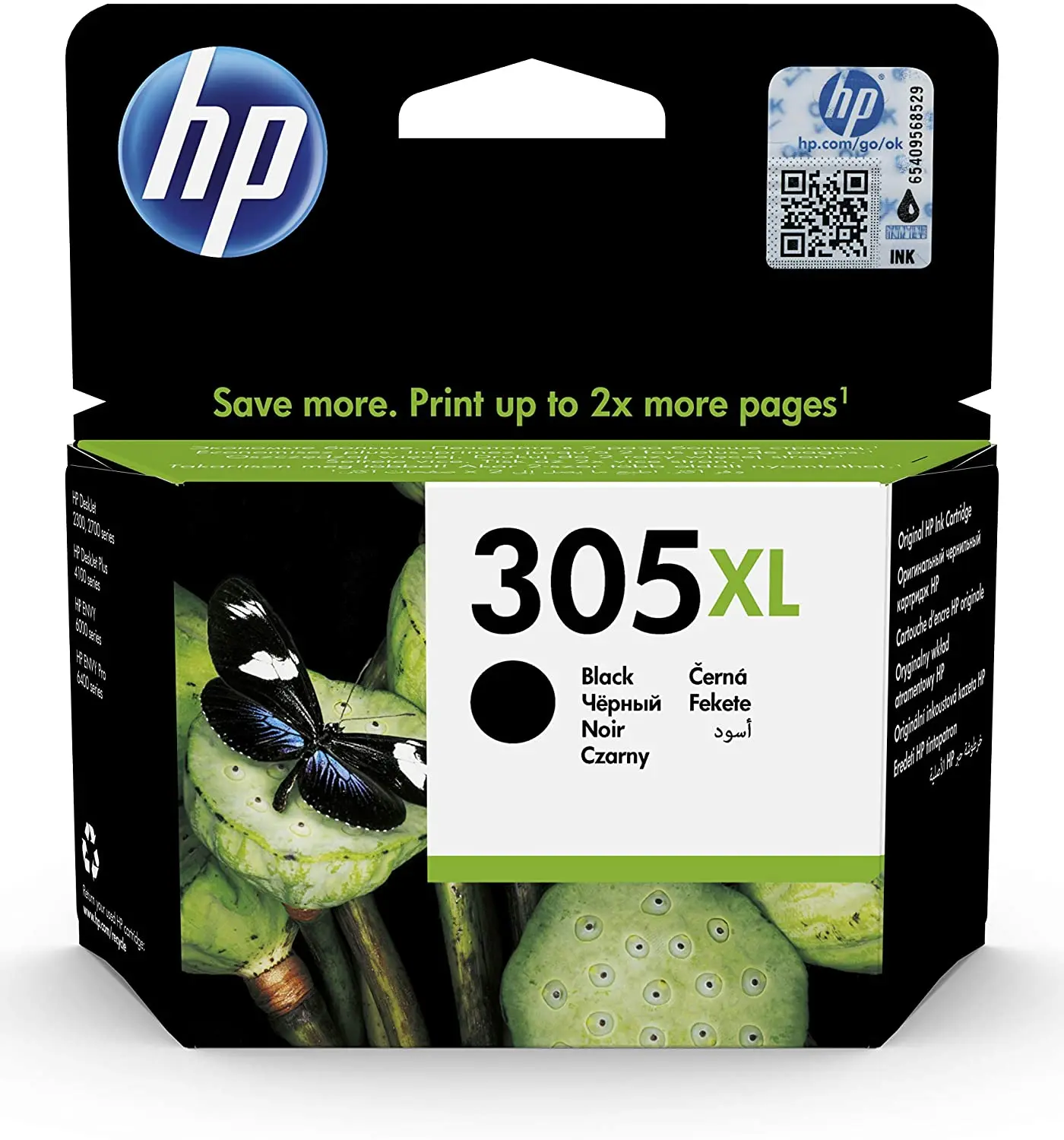 Cartuccia Di Inchiostro Nero Originale Hp 305Xl 3 Ym62Ae Di Grande Capacità Per Deskjet, 2700, Invy 6000
