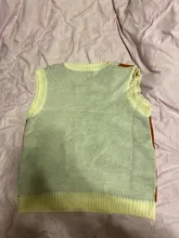 Woherb-suéter Harajuku para mujer, Chaleco de estilo coreano Vintage estampado con cuello en V, jerséis sin mangas de punto para mujer, otoño 2021