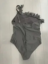 Bañador de una pieza para mujer, ropa de baño Sexy de encaje negro, traje de baño de un hombro, traje de baño de talla grande, Monokini para playa