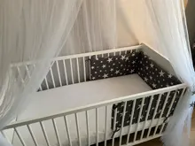 Nórdico con diseño de estrellas para cuarto de bebé, cama de bebé con parachoques grueso, cuna de una pieza, cojín protector de cuna, almohadas protectoras para habitación de recién nacidos