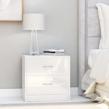 

Bedside Cabinet white glossy 40x30x40 cm in particleboard tables