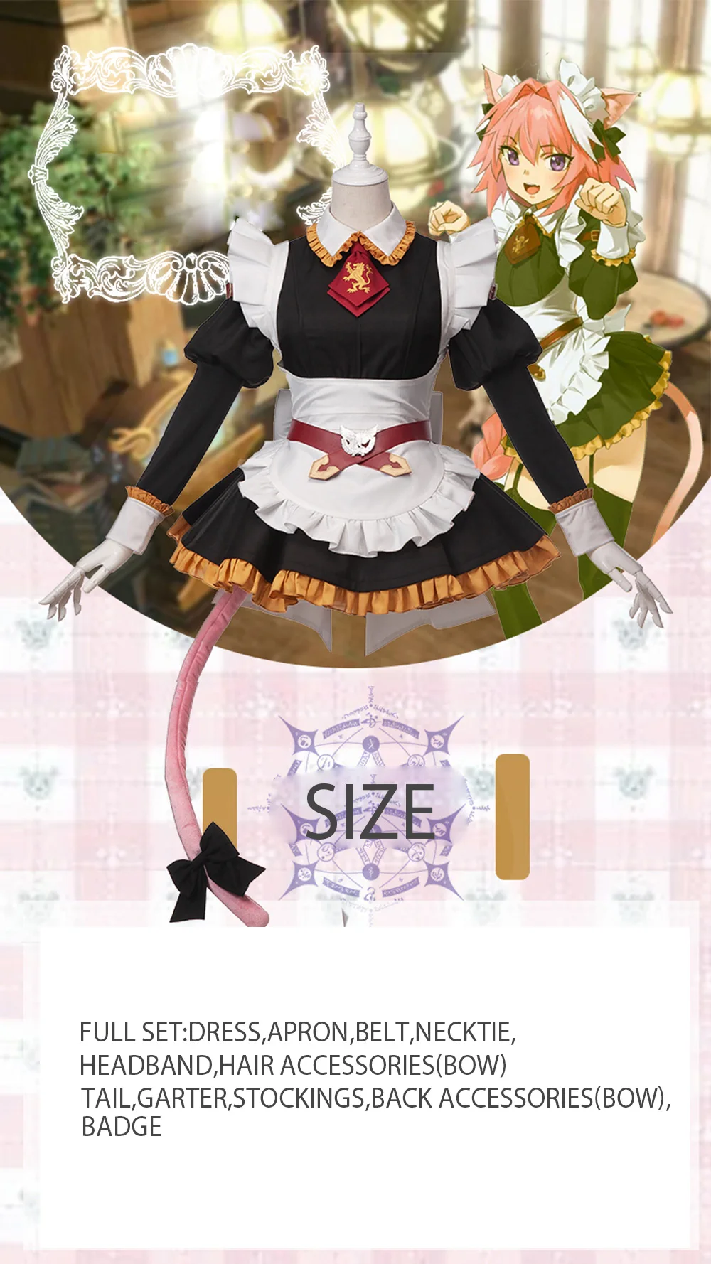 Докидоки игра Fate Grand Order Униформа горничной астольфо Косплей Костюм Fate/Apocrypha косплей Женский костюм на Хэллоуин